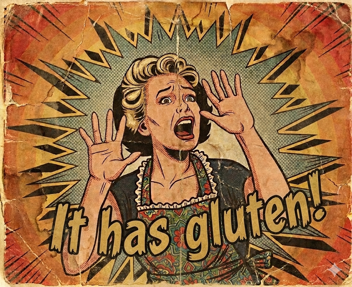 It Has Gluten Sticker